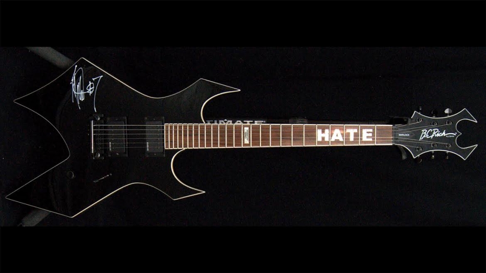 BC Rich Warlock, Hate Signature Series, Signed by Mick 7 Damage Repair Sold